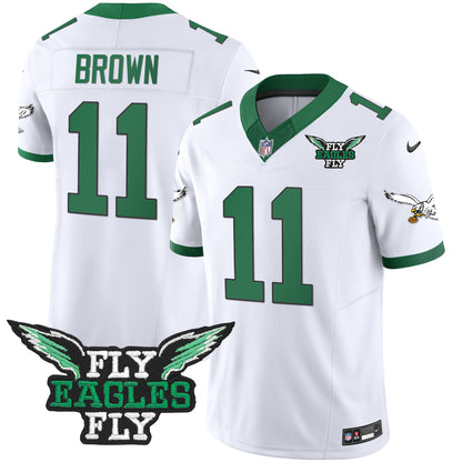 Fly Eagles Fly Patch Throwback Kelly Green Vapor Jersey - All Stitched