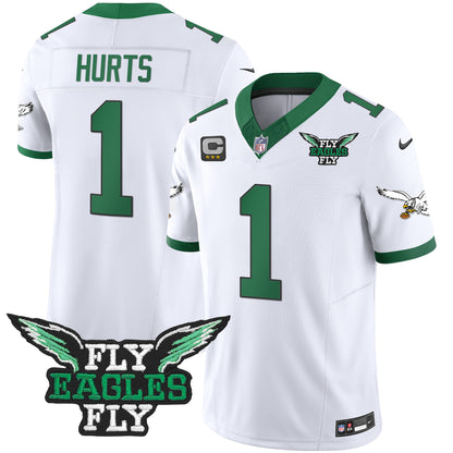 Fly Eagles Fly Patch Throwback Kelly Green Vapor Jersey - All Stitched