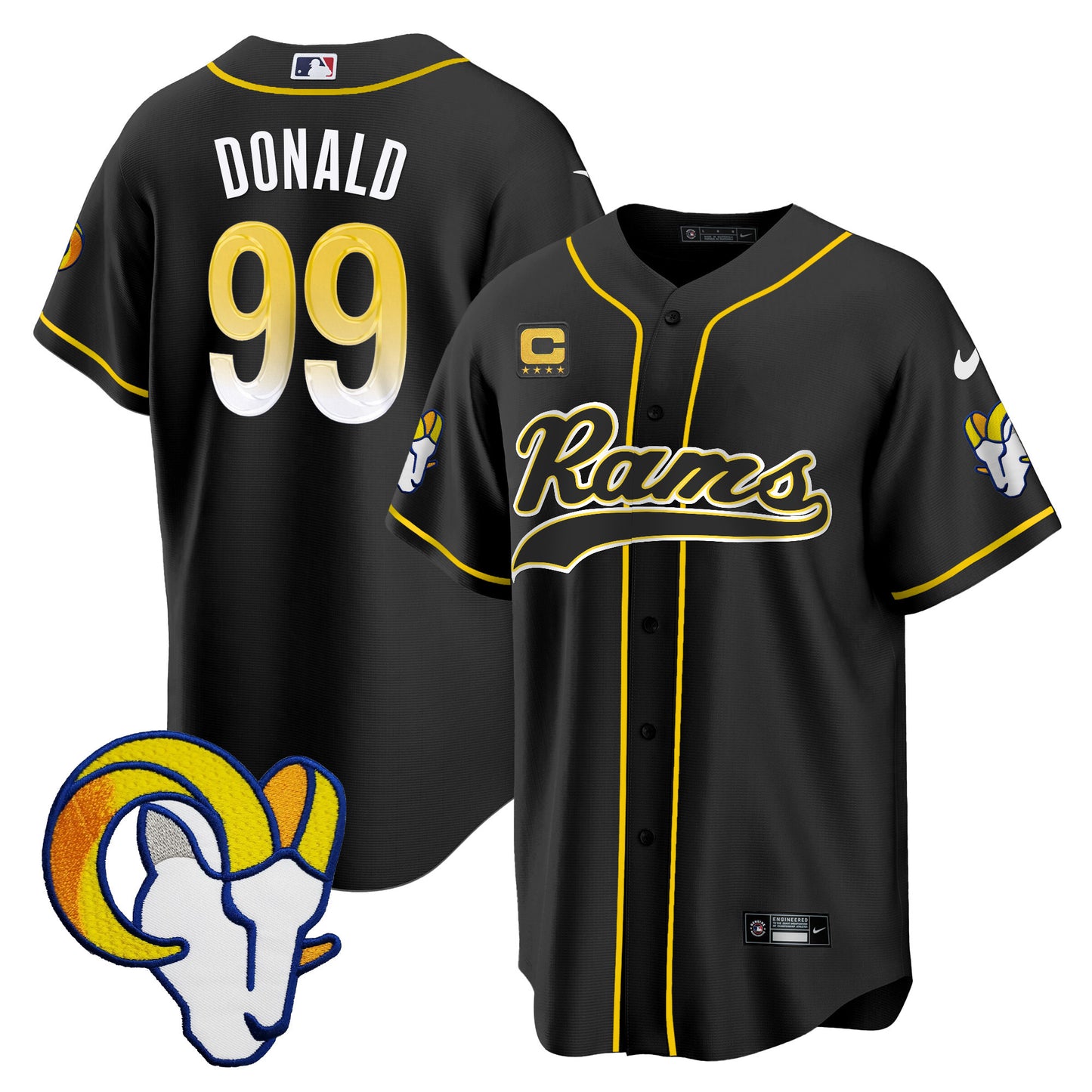 Rams Baseball Jersey - All Stitched