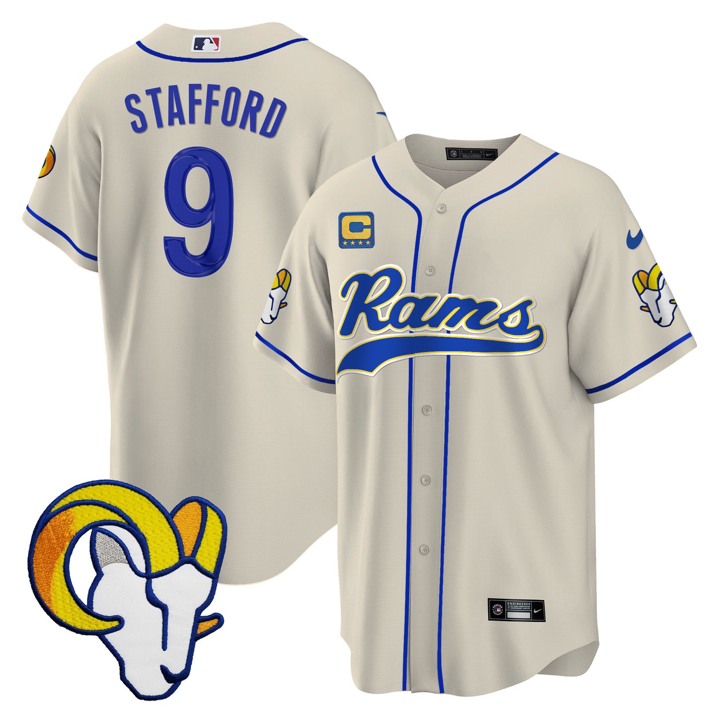 Rams Baseball Jersey - All Stitched