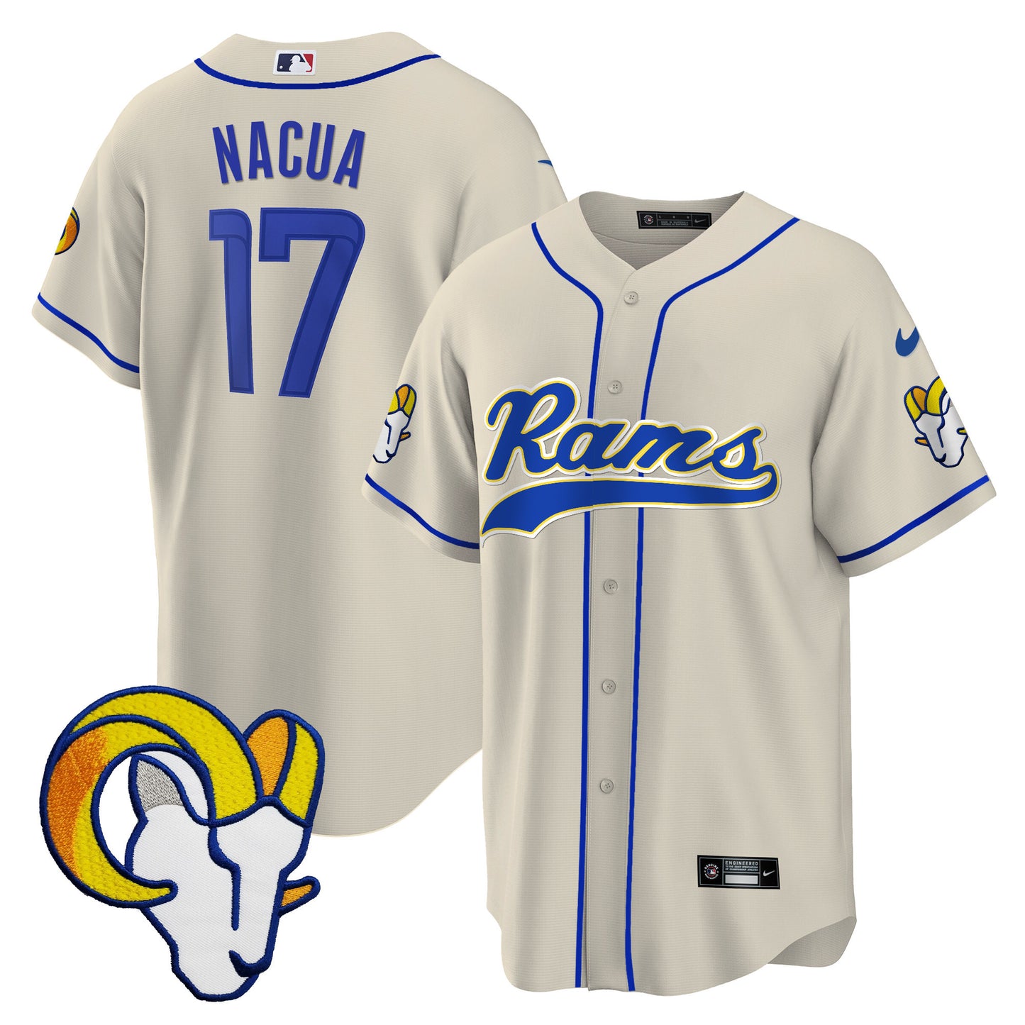 Rams Baseball Jersey - All Stitched