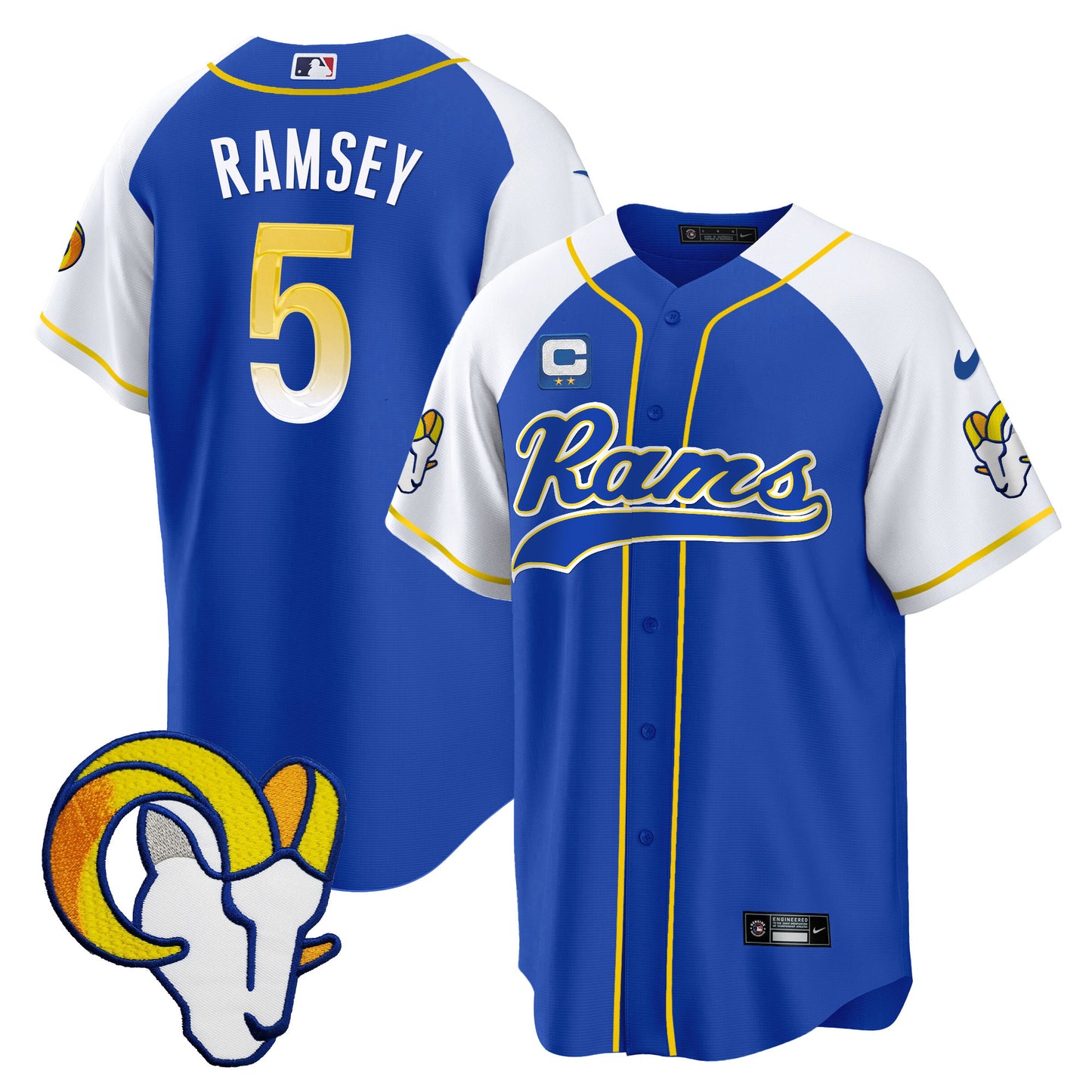 Rams Baseball Jersey - All Stitched