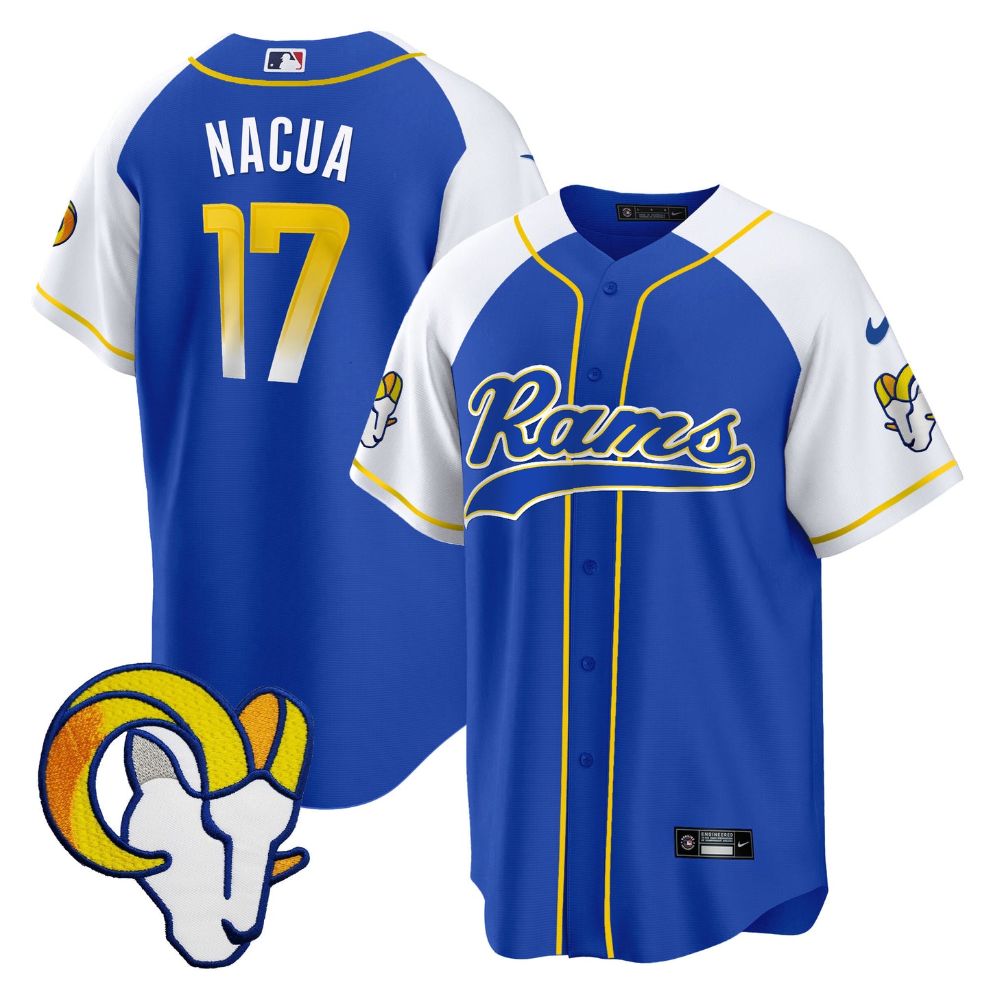 Rams Baseball Jersey - All Stitched