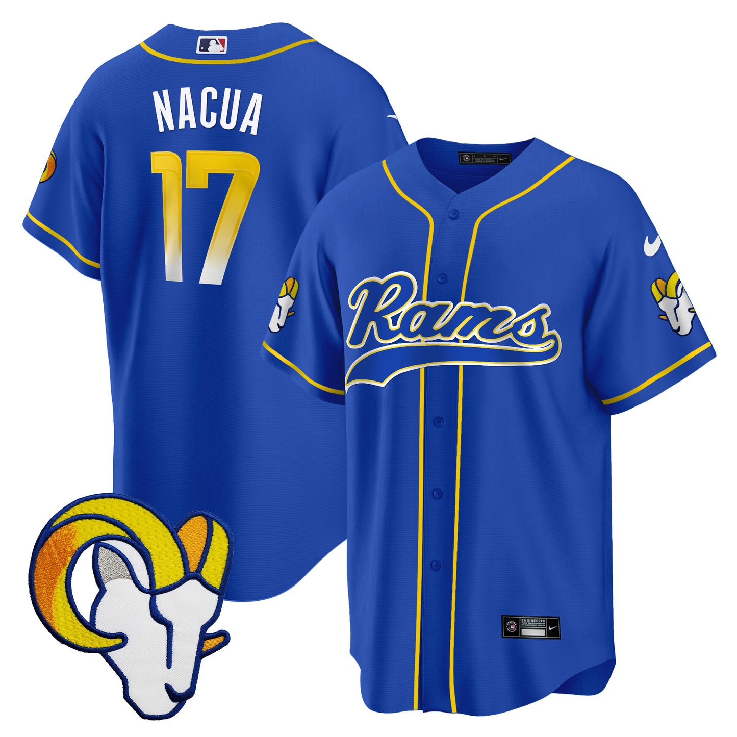 Rams Baseball Jersey - All Stitched