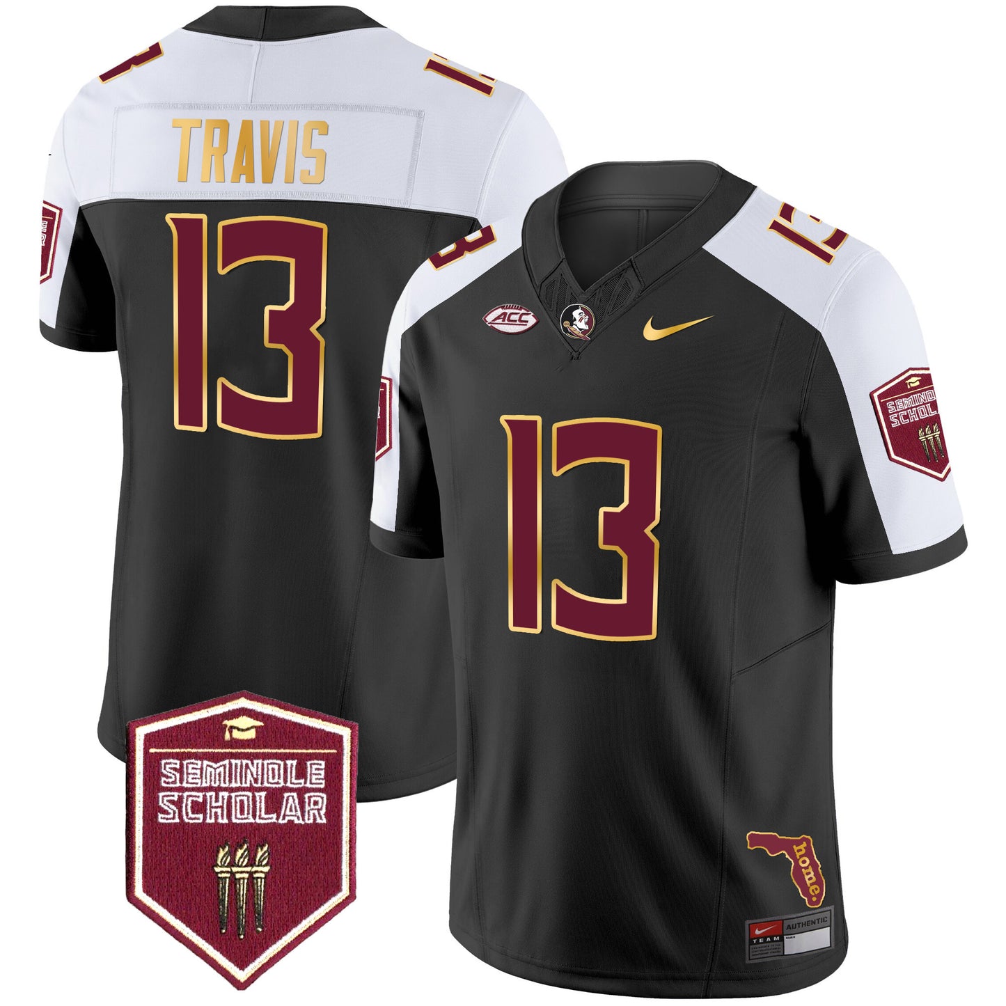 Florida State Seminoles Gold Trim Vapor Jersey - All Stitched