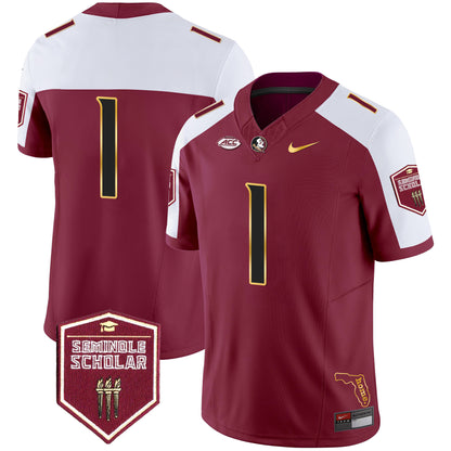 Florida State Seminoles Gold Trim Vapor Jersey - All Stitched