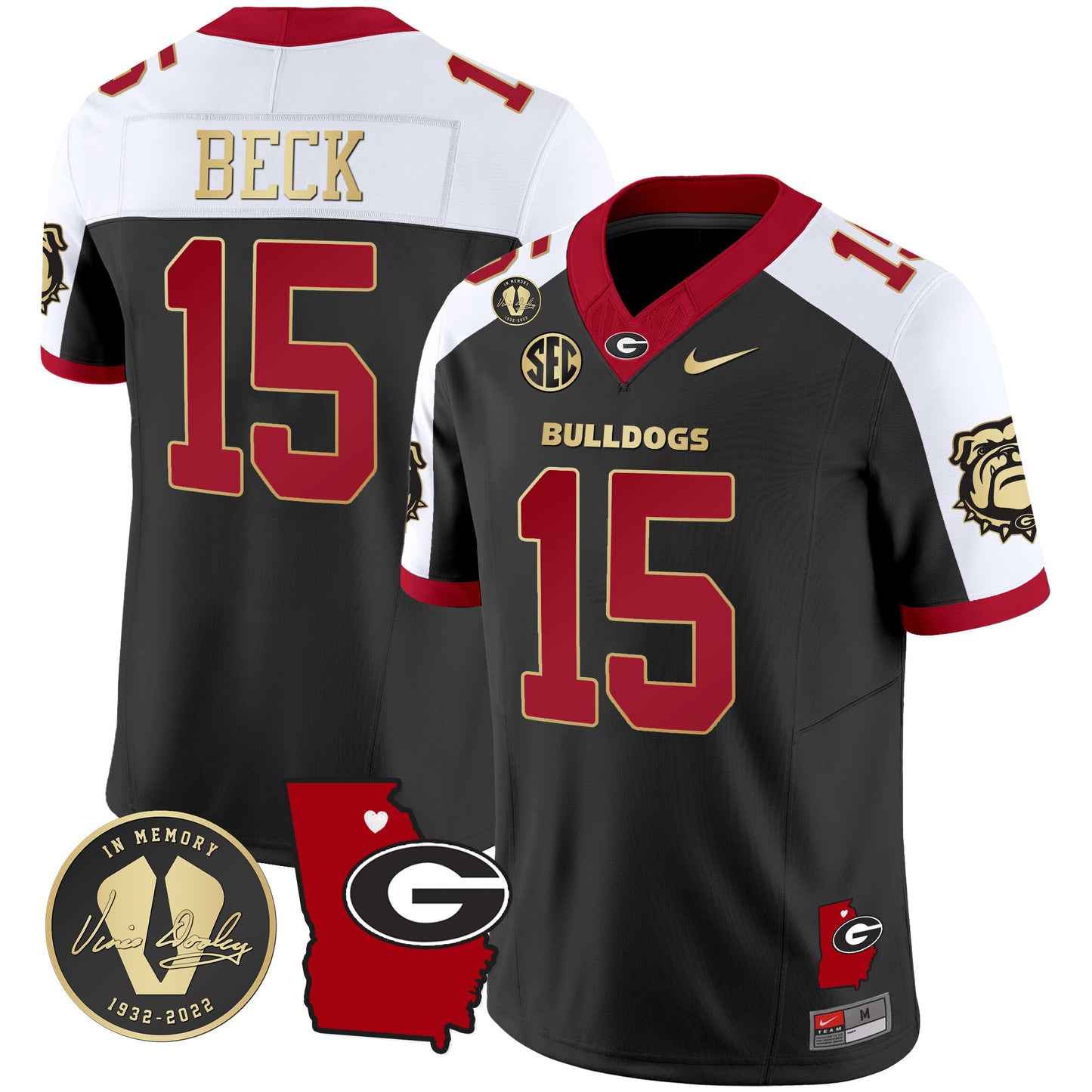 Georgia Bulldogs 2024 Vapor Jersey V4 - Georgia Map - All Stitched