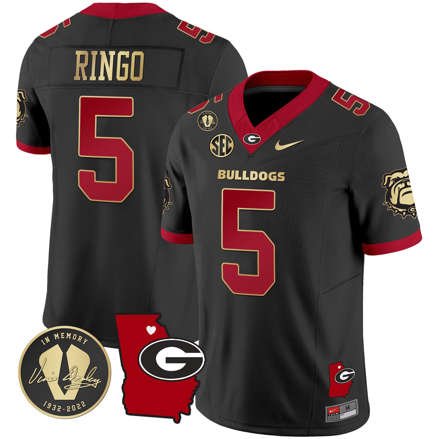 Georgia Bulldogs 2024 Vapor Jersey V4 - Georgia Map - All Stitched