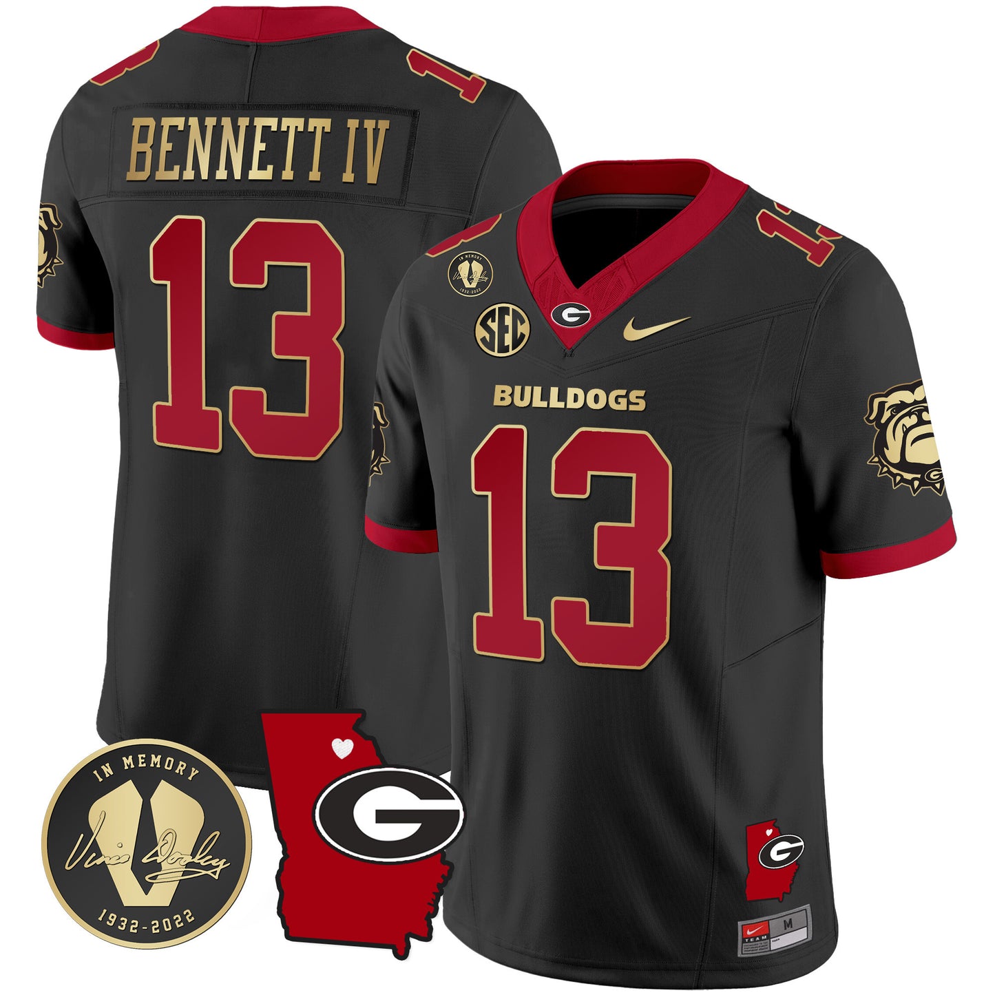 Georgia Bulldogs 2024 Vapor Jersey V4 - Georgia Map - All Stitched