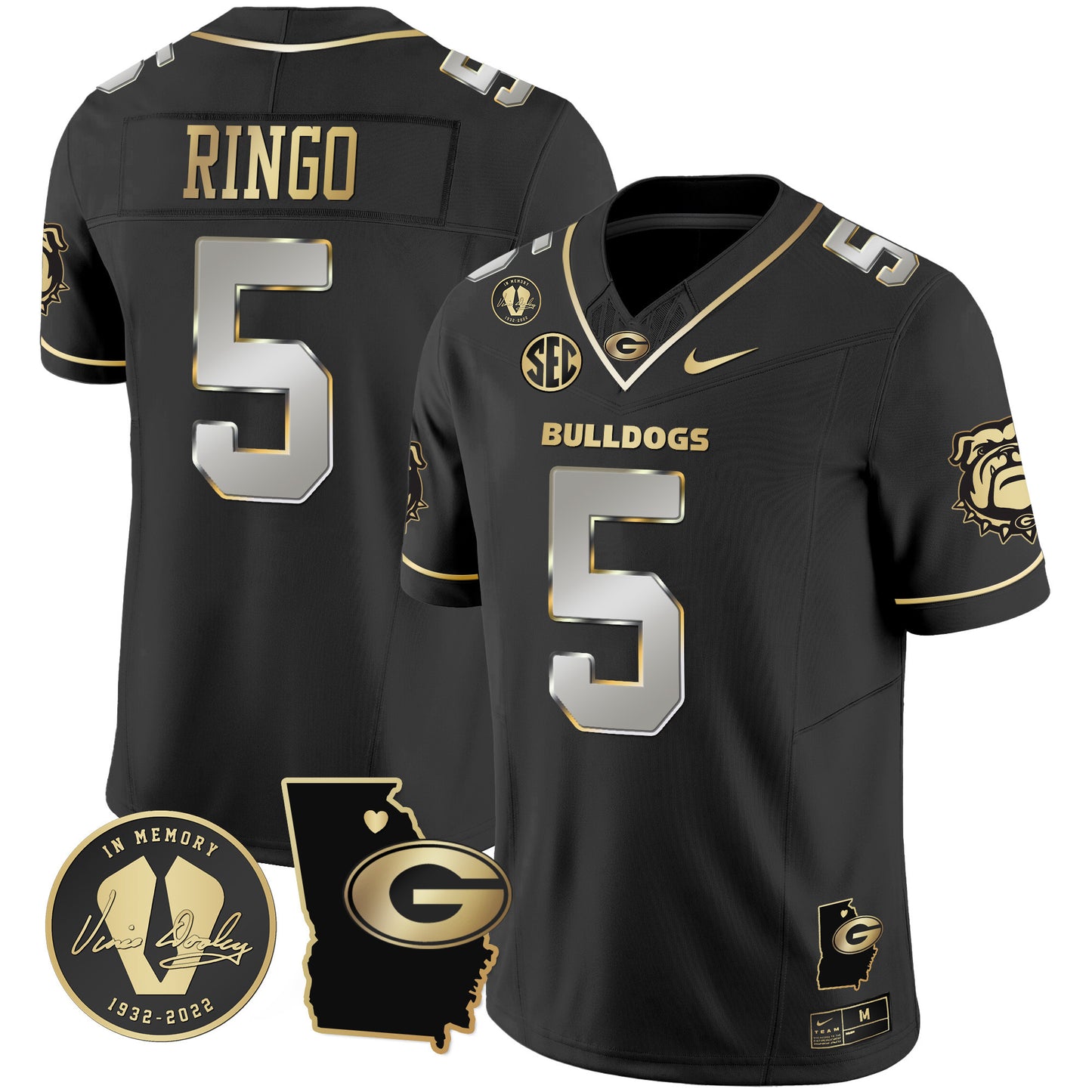 Georgia Bulldogs 2024 Vapor Jersey V4 - Georgia Map - All Stitched