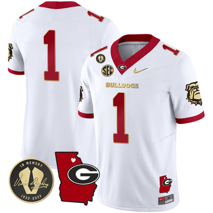 Georgia Bulldogs 2024 Vapor Jersey V4 - Georgia Map - All Stitched