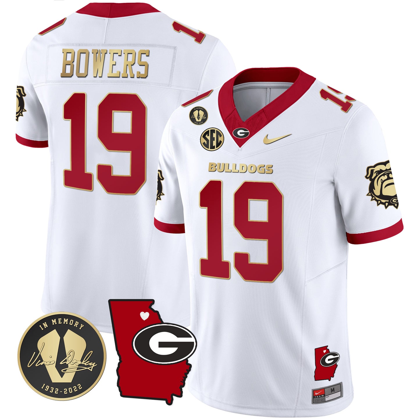 Georgia Bulldogs 2024 Vapor Jersey V4 - Georgia Map - All Stitched