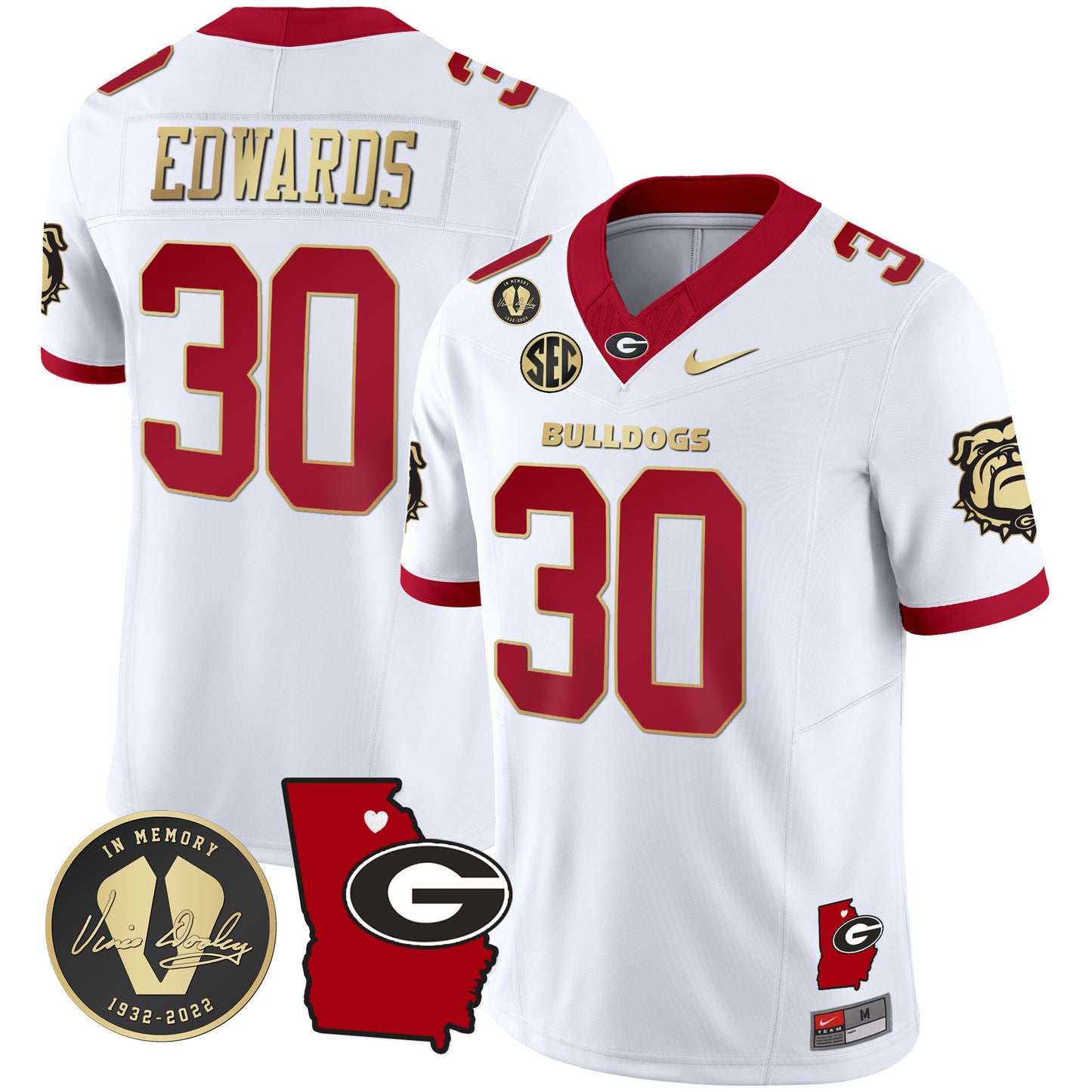 Georgia Bulldogs 2024 Vapor Jersey V4 - Georgia Map - All Stitched