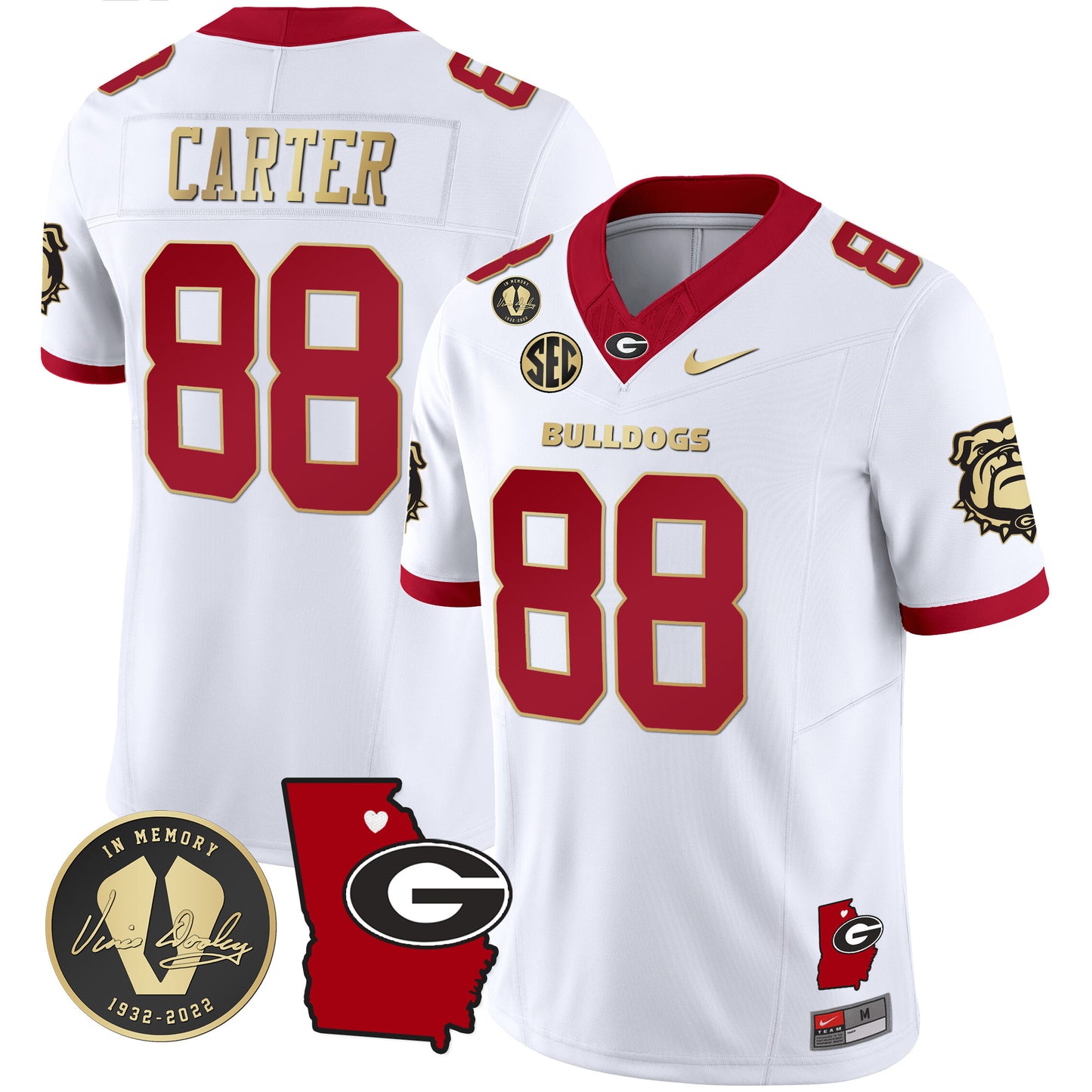 Georgia Bulldogs 2024 Vapor Jersey V4 - Georgia Map - All Stitched