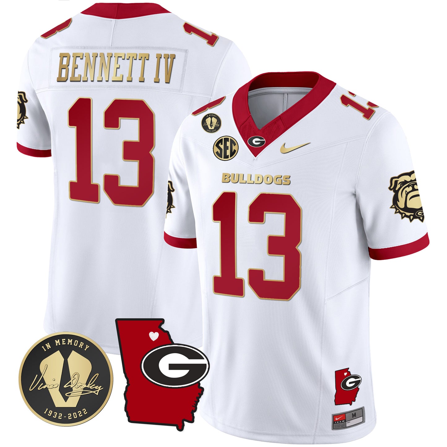 Georgia Bulldogs 2024 Vapor Jersey V4 - Georgia Map - All Stitched