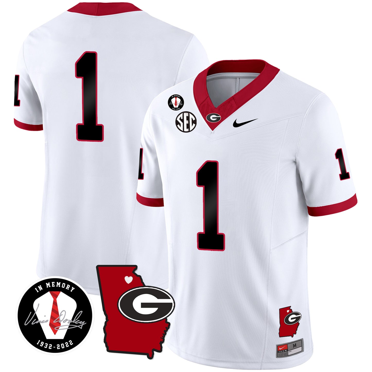 Georgia Bulldogs 2024 Vapor Jersey V4 - Georgia Map - All Stitched