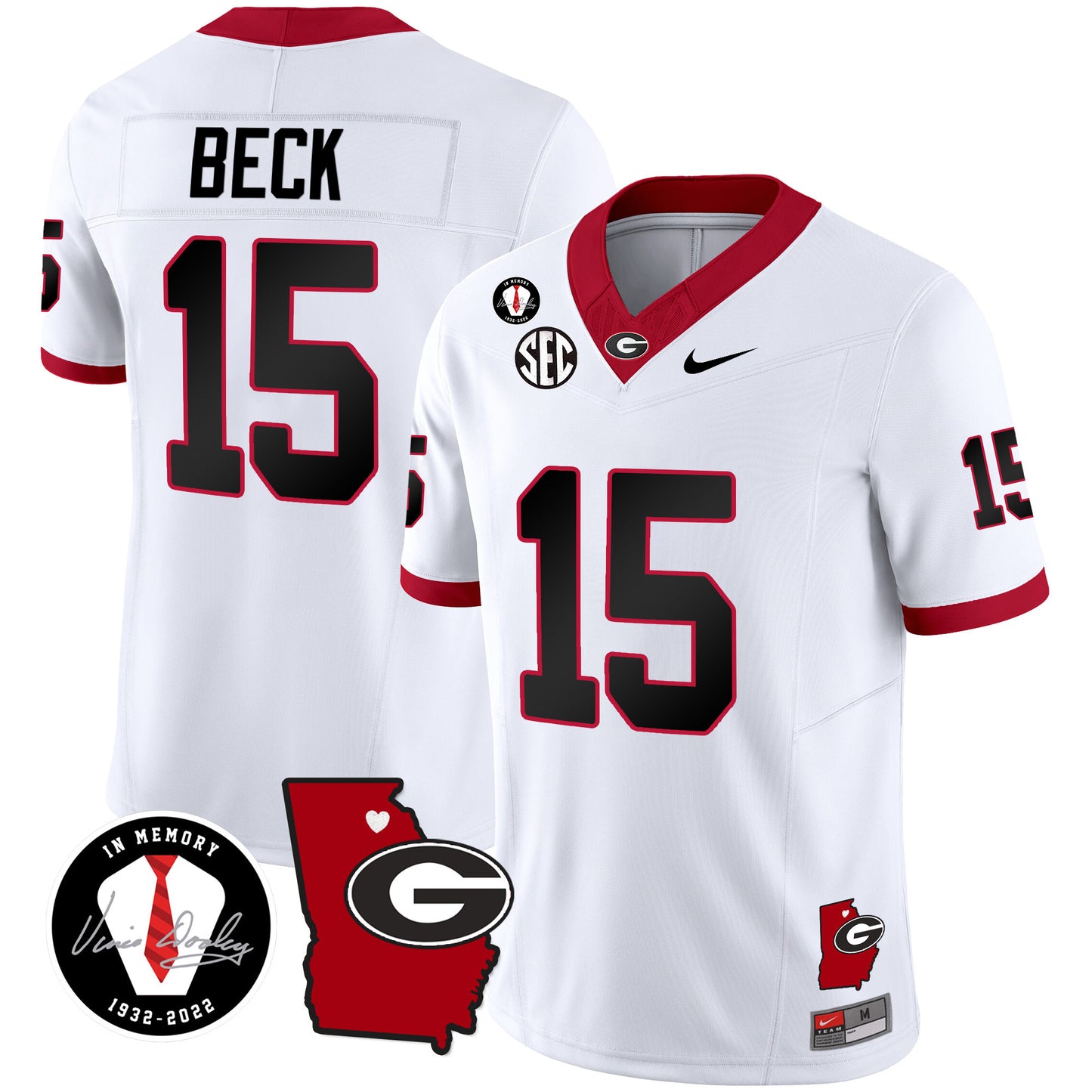 Georgia Bulldogs 2024 Vapor Jersey V4 - Georgia Map - All Stitched