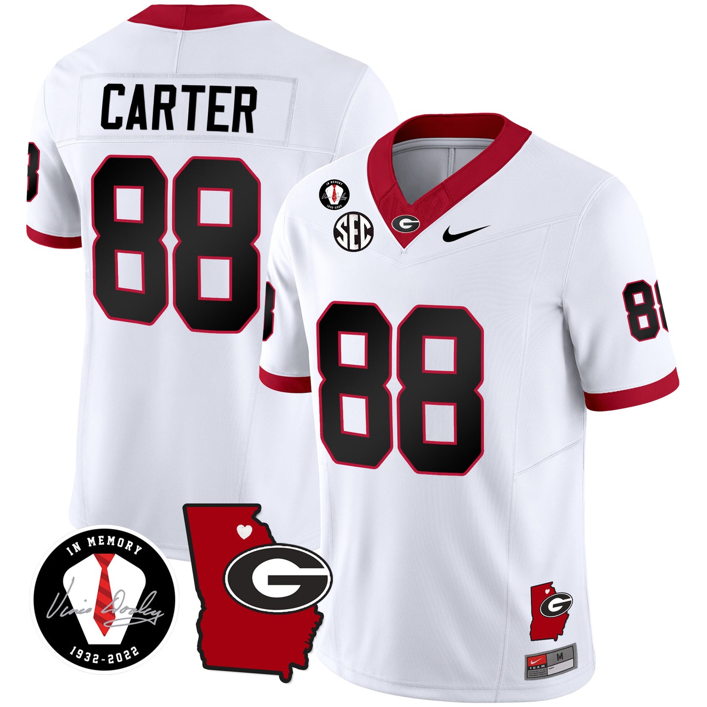 Georgia Bulldogs 2024 Vapor Jersey V4 - Georgia Map - All Stitched