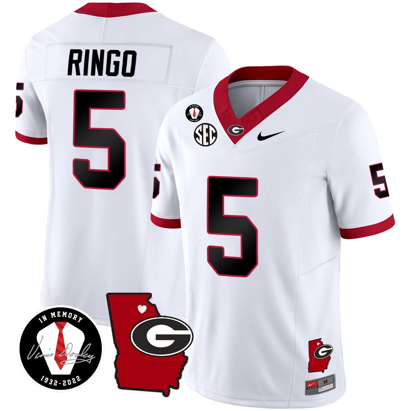 Georgia Bulldogs 2024 Vapor Jersey V4 - Georgia Map - All Stitched