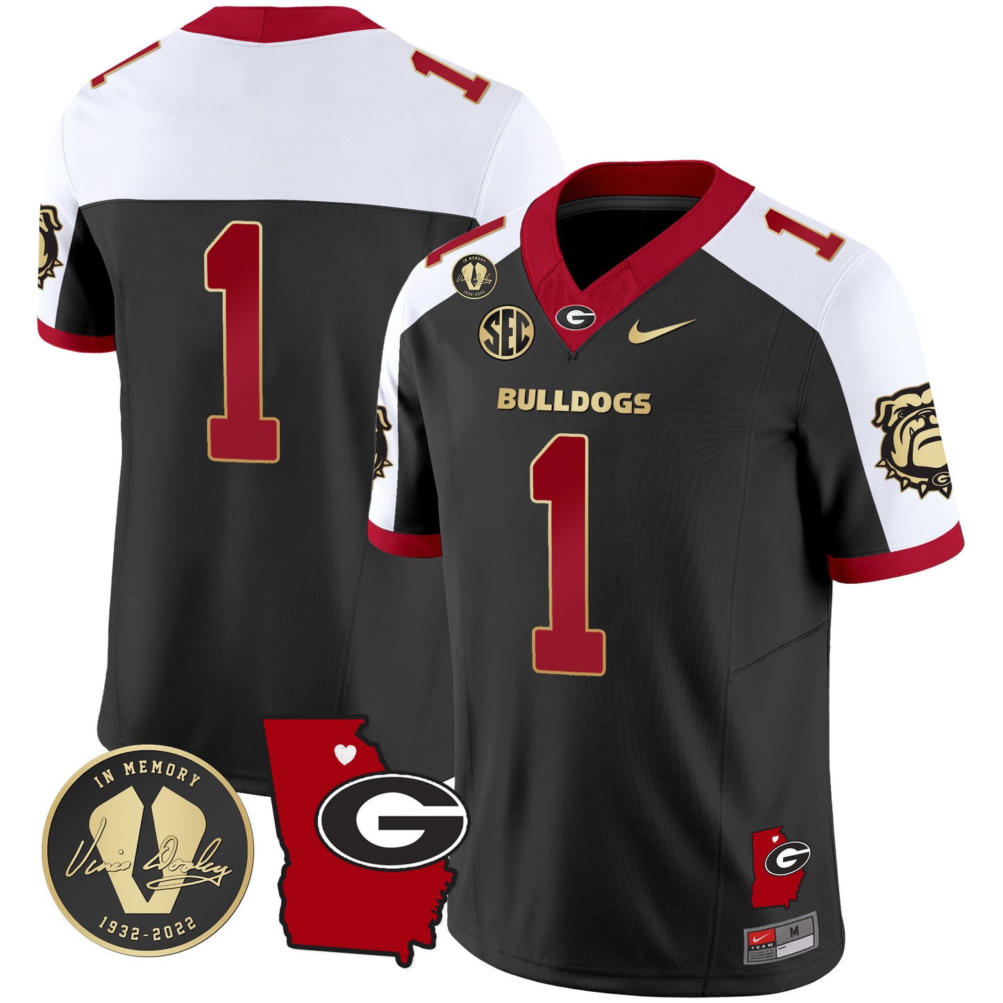 Georgia Bulldogs 2024 Vapor Jersey V4 - Georgia Map - All Stitched