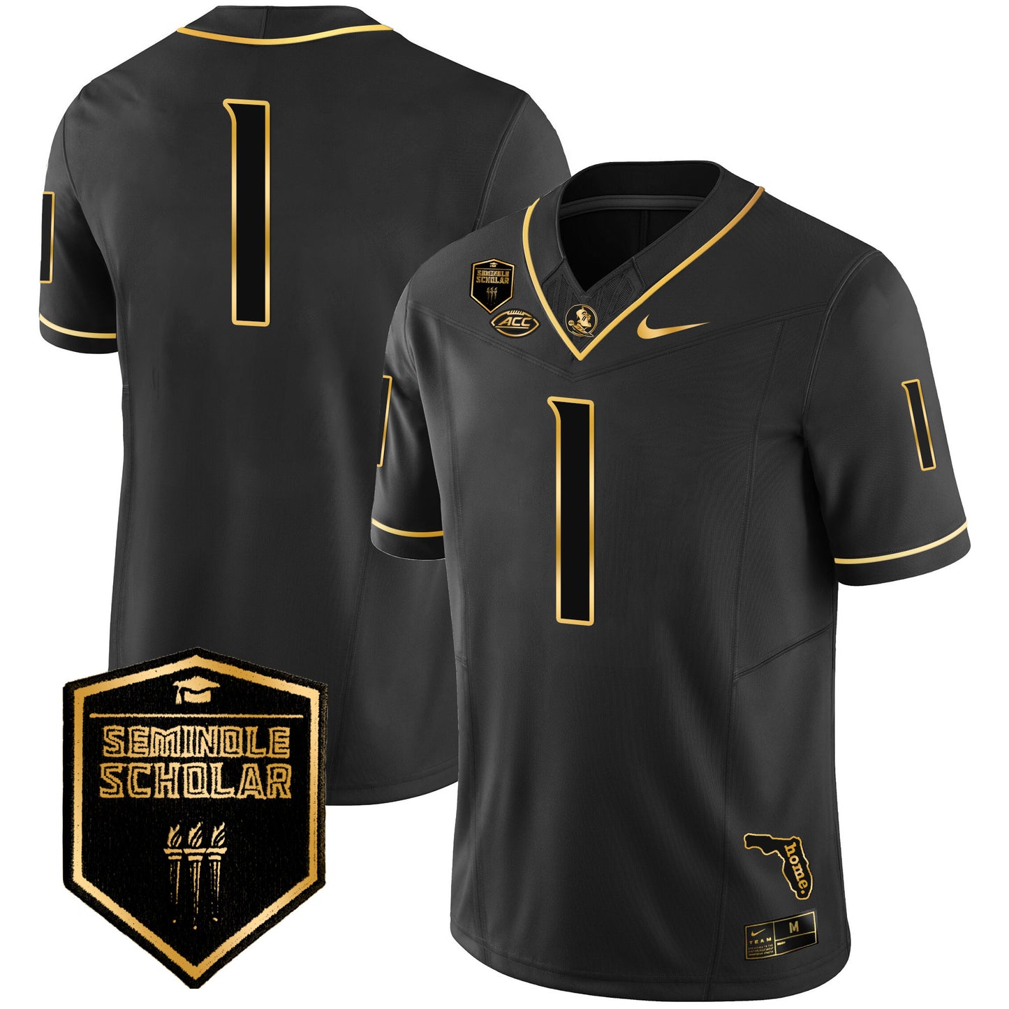 Florida State Seminoles Gold Vapor Jersey - All Stitched