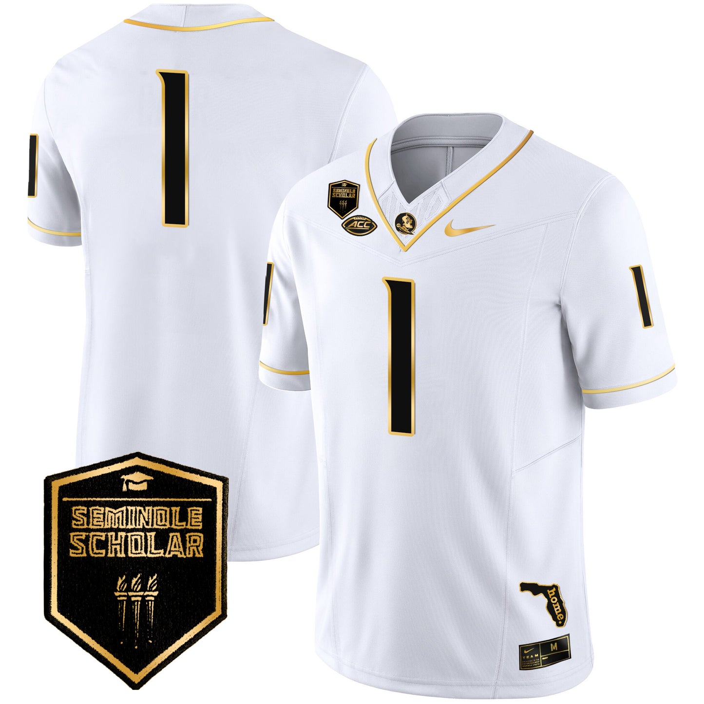 Florida State Seminoles Gold Vapor Jersey - All Stitched