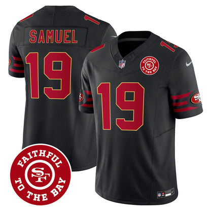 49ers Throwback Faithful To The Bay Patch Vapor Limited Jersey - All Stitched