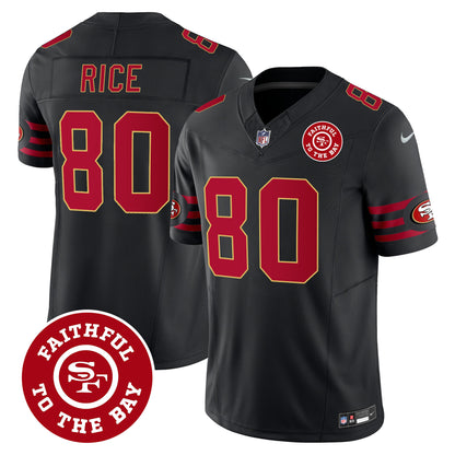 49ers Throwback Faithful To The Bay Patch Vapor Limited Jersey - All Stitched