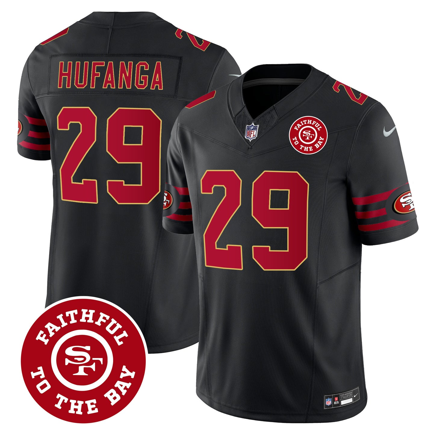 49ers Throwback Faithful To The Bay Patch Vapor Limited Jersey - All Stitched