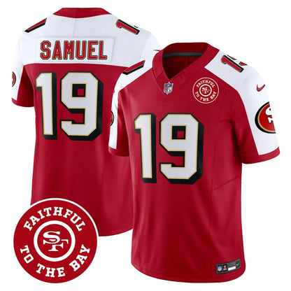 49ers Throwback Faithful To The Bay Patch Vapor Limited Jersey - All Stitched