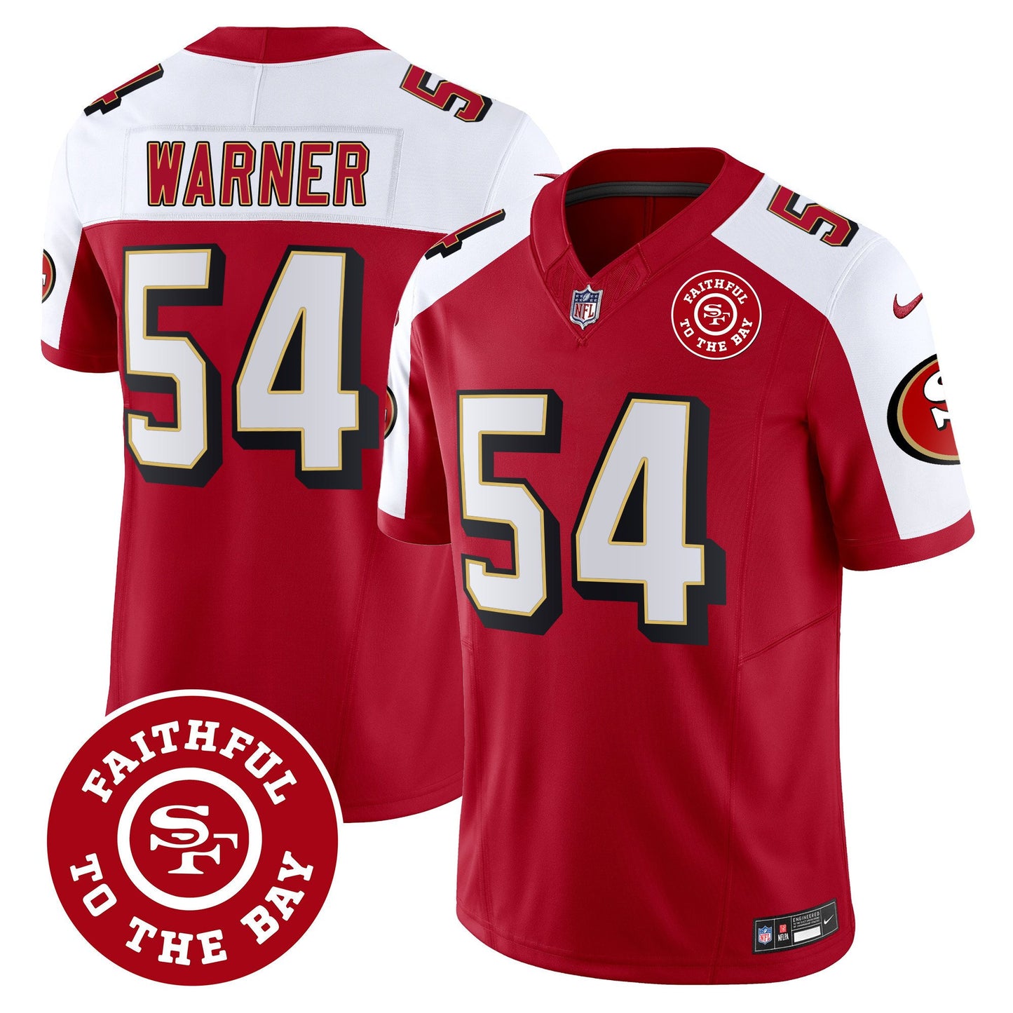 49ers Throwback Faithful To The Bay Patch Vapor Limited Jersey - All Stitched