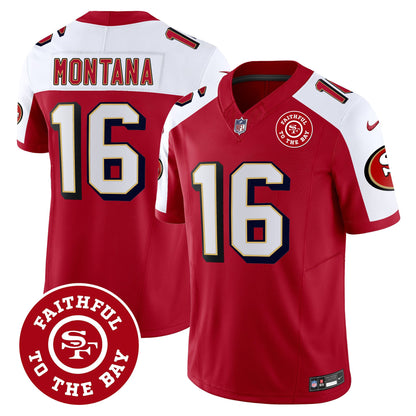 49ers Throwback Faithful To The Bay Patch Vapor Limited Jersey - All Stitched