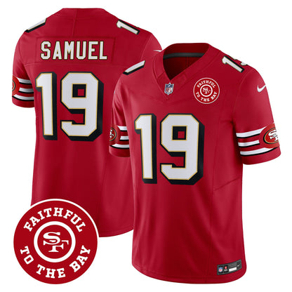 49ers Throwback Faithful To The Bay Patch Vapor Limited Jersey - All Stitched