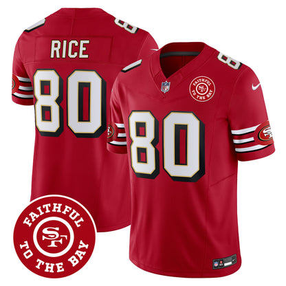 49ers Throwback Faithful To The Bay Patch Vapor Limited Jersey - All Stitched