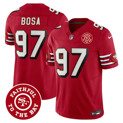 49ers Throwback Faithful To The Bay Patch Vapor Limited Jersey - All Stitched