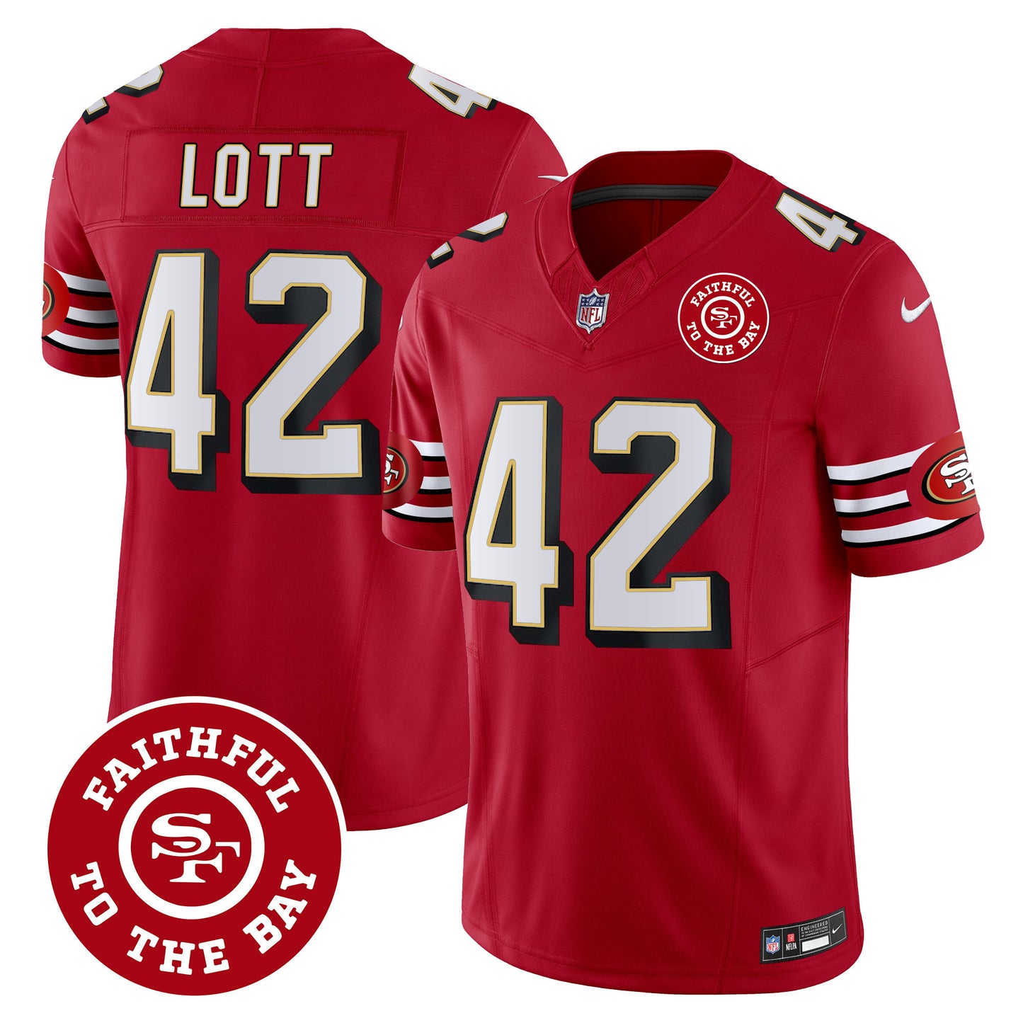 49ers Throwback Faithful To The Bay Patch Vapor Limited Jersey - All Stitched