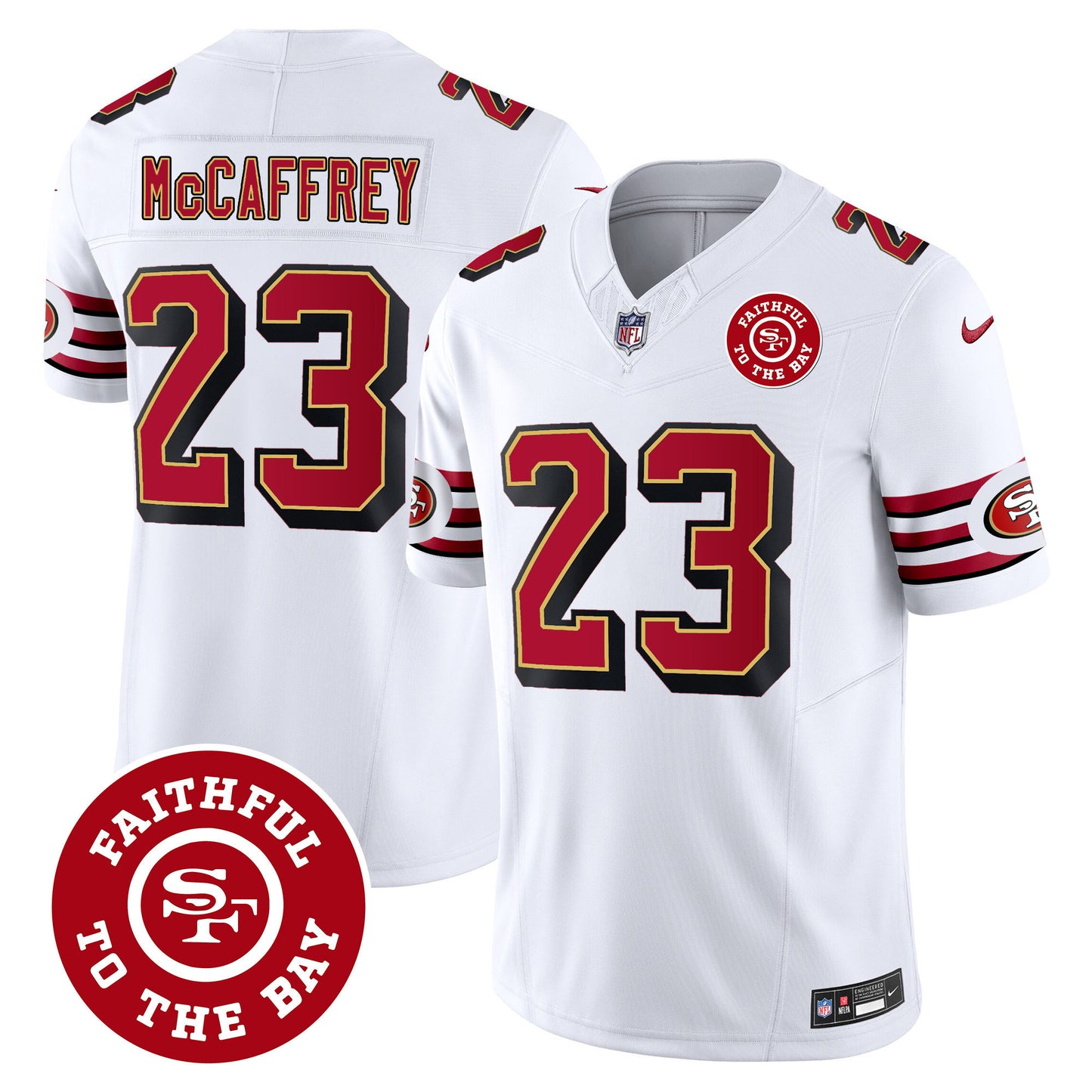 49ers Throwback Faithful To The Bay Patch Vapor Limited Jersey - All Stitched