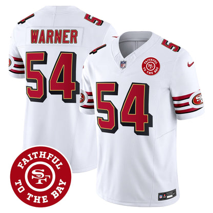 49ers Throwback Faithful To The Bay Patch Vapor Limited Jersey - All Stitched