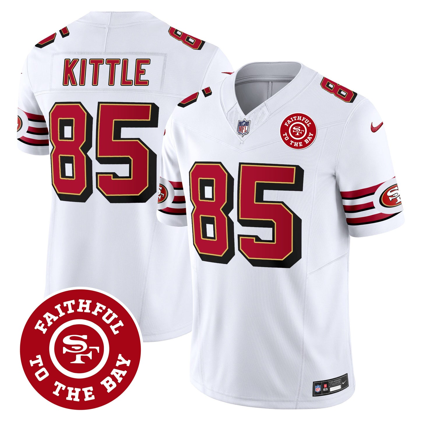 49ers Throwback Faithful To The Bay Patch Vapor Limited Jersey - All Stitched