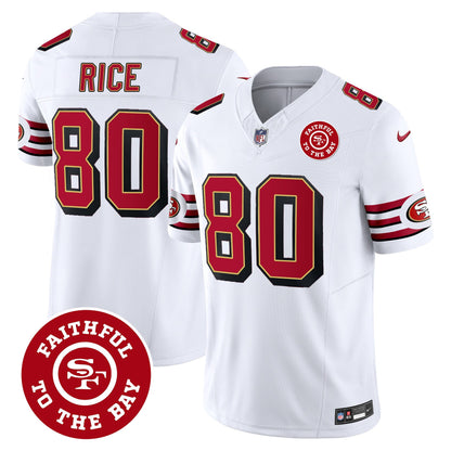 49ers Throwback Faithful To The Bay Patch Vapor Limited Jersey - All Stitched