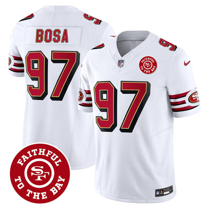 49ers Throwback Faithful To The Bay Patch Vapor Limited Jersey - All Stitched