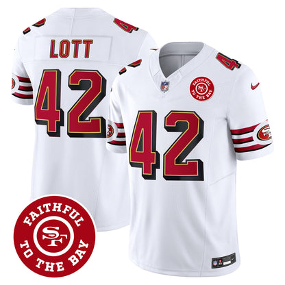 49ers Throwback Faithful To The Bay Patch Vapor Limited Jersey - All Stitched