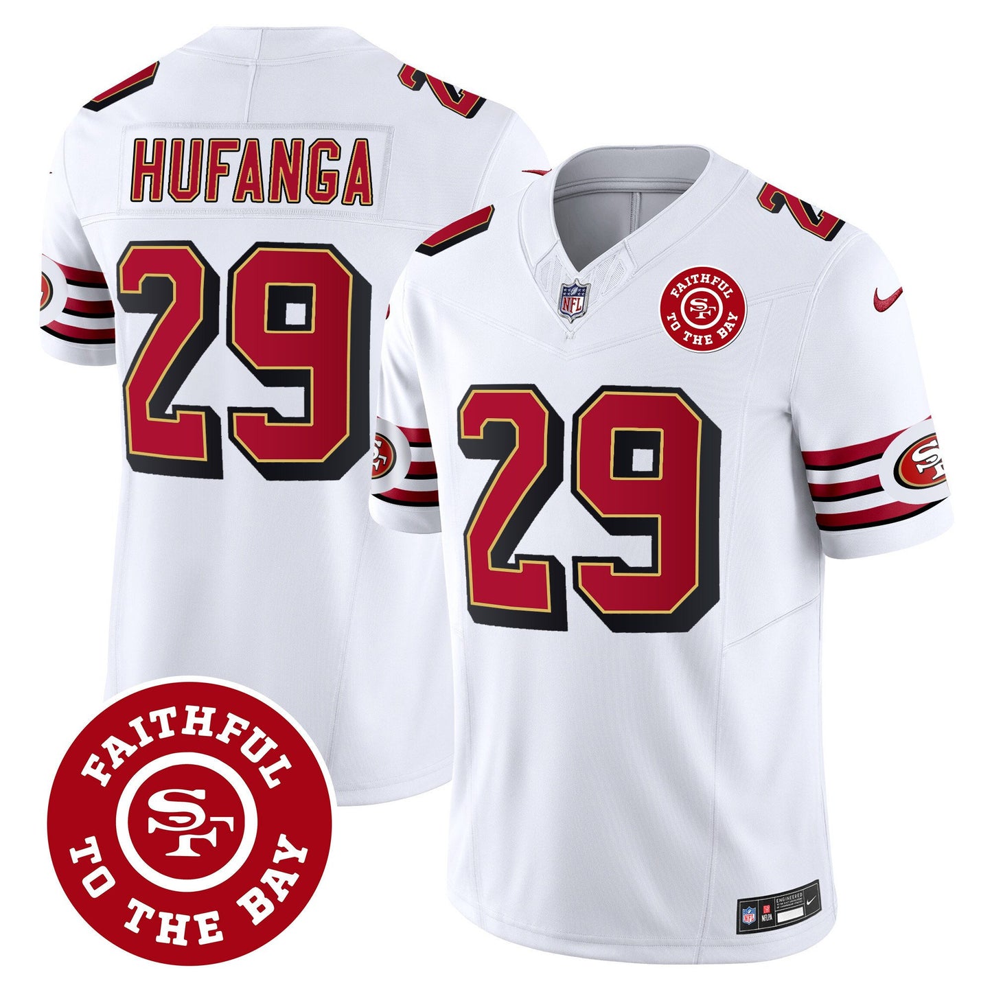 49ers Throwback Faithful To The Bay Patch Vapor Limited Jersey - All Stitched