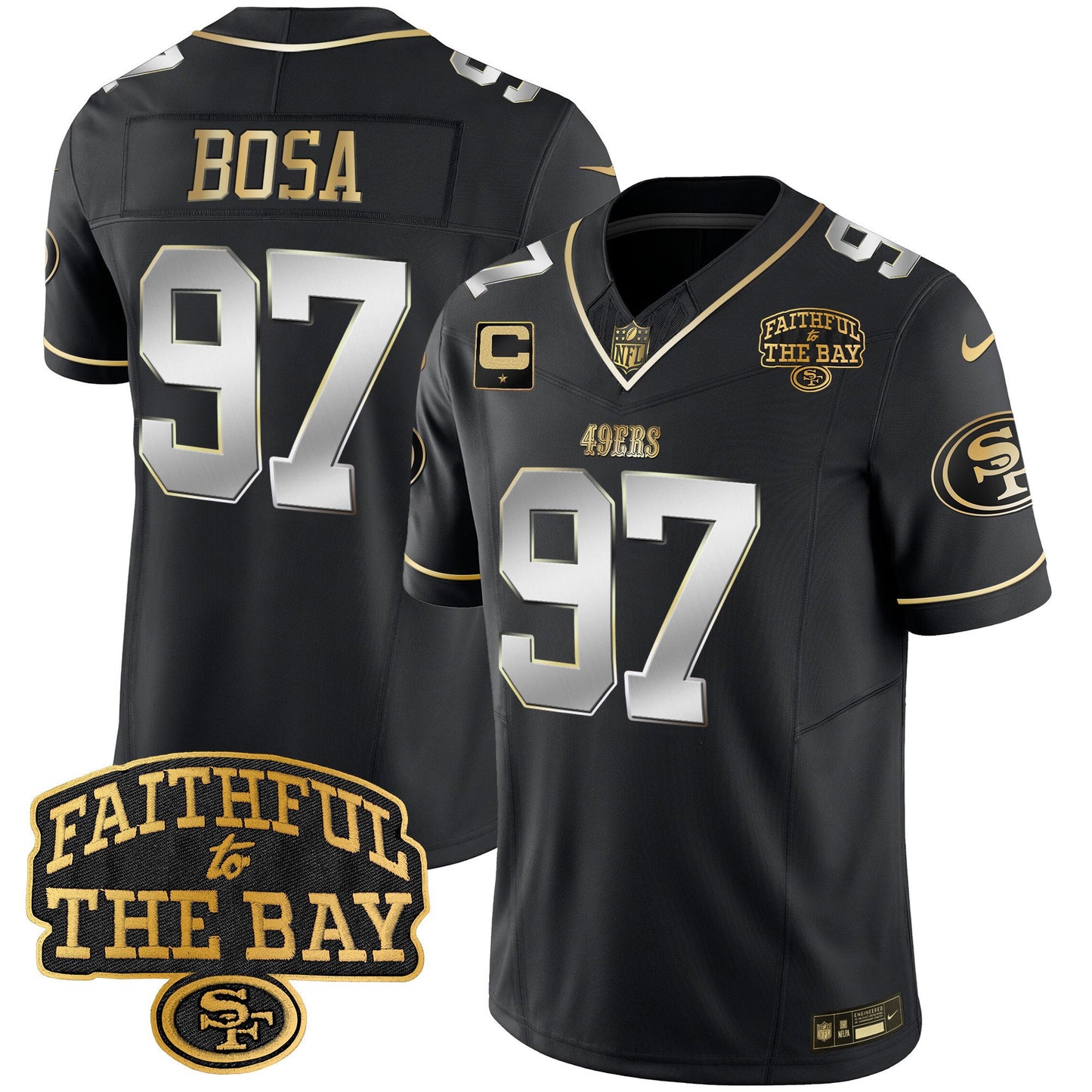 49ers Faithful To The Bay Patch Vapor Limited Jersey V8 - All Stitched