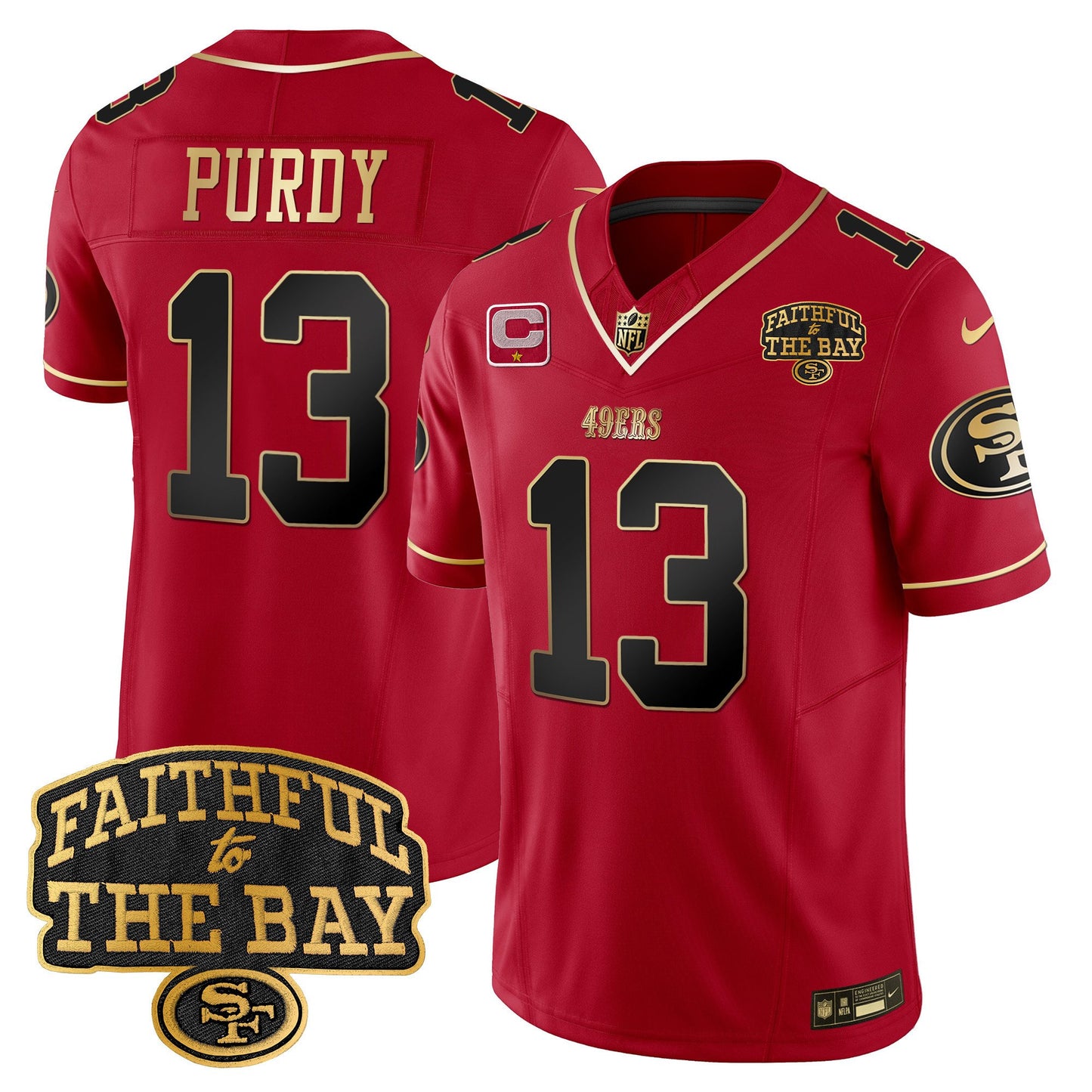 49ers Faithful To The Bay Patch Vapor Limited Jersey V8 - All Stitched