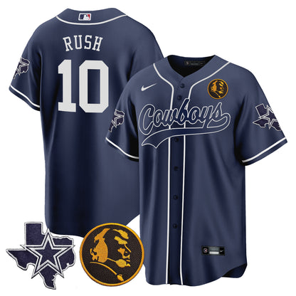 Cowboys Texas & John Madden Patch Baseball Jersey - All Stitched