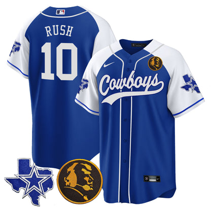 Cowboys Texas & John Madden Patch Baseball Jersey - All Stitched