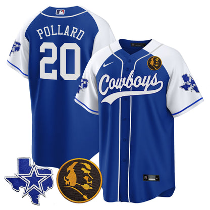 Cowboys Texas & John Madden Patch Baseball Jersey - All Stitched