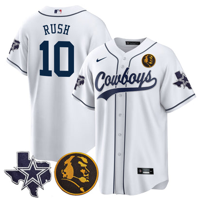 Cowboys Texas & John Madden Patch Baseball Jersey - All Stitched