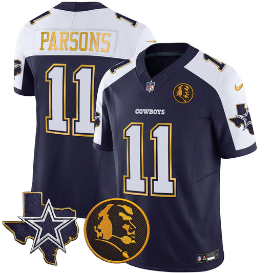 Cowboys Texas & John Madden Patch Gold Trim Vapor Jersey - All Stitched